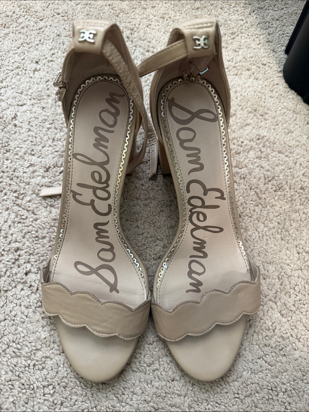 Sam Edelman Scalloped Nude Heeled Sandals